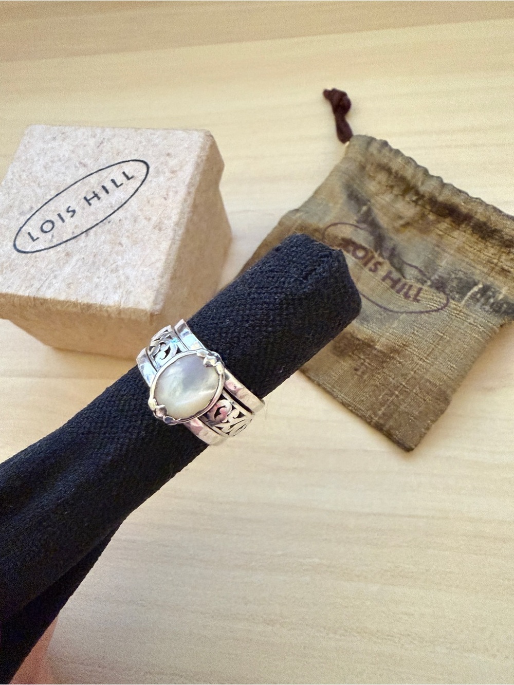 Lois Hill Mother-of-Pearl Stackable Rings (Set of 3) Size 7